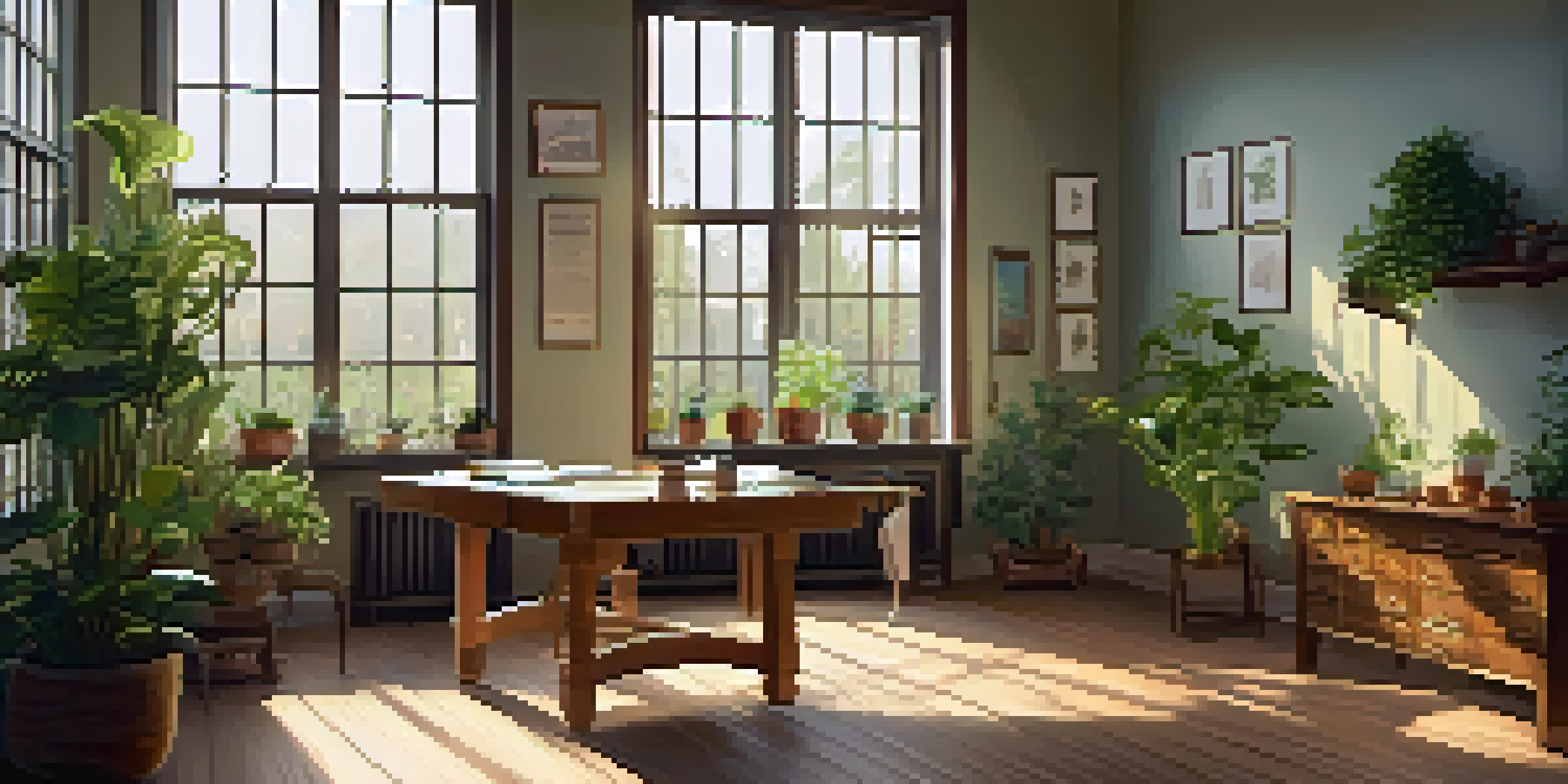 A calm naturopathic clinic with a practitioner consulting a patient, surrounded by plants and natural light.
