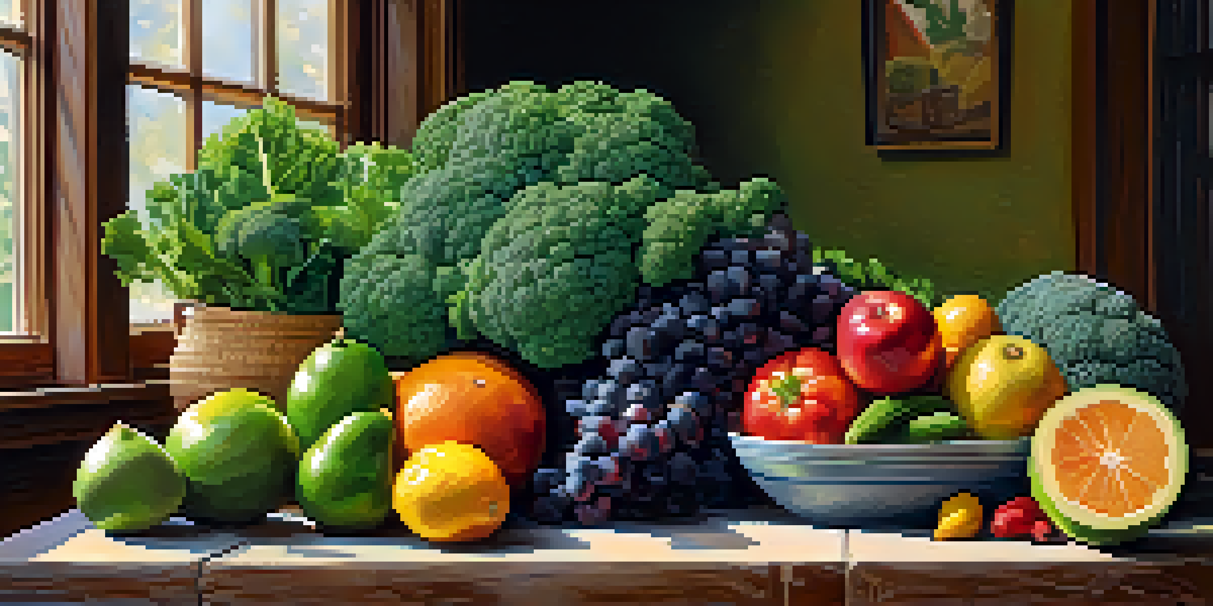 A colorful assortment of fresh organic fruits and vegetables on a wooden table, showcasing detoxification themes.