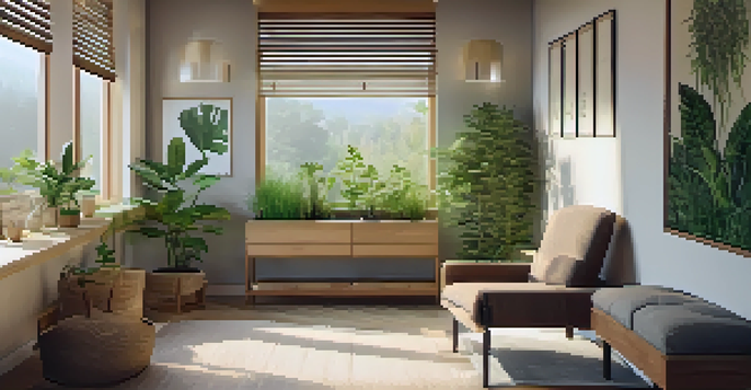 A naturopathic consultation room with natural light, plants, and a practitioner discussing a health plan with a patient.