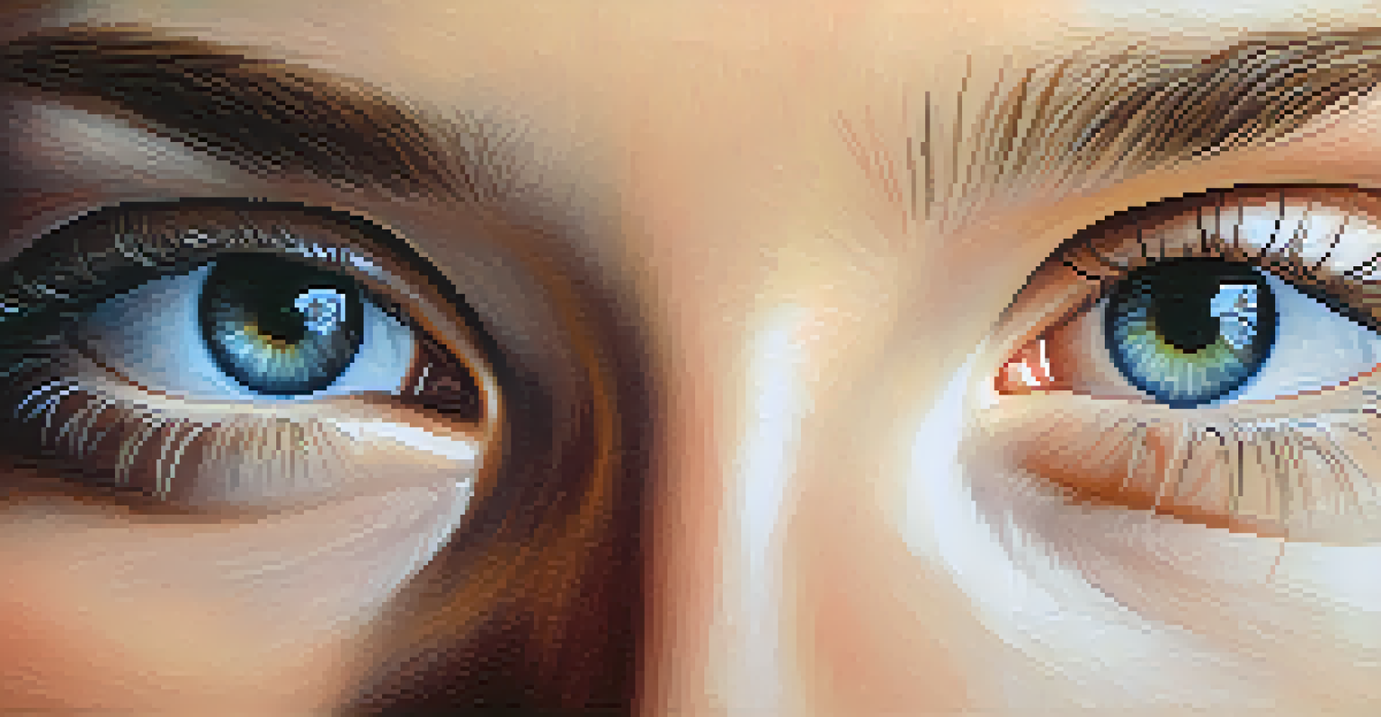 A close-up of relaxed half-closed eyes, with soft light reflections, highlighting eye health.