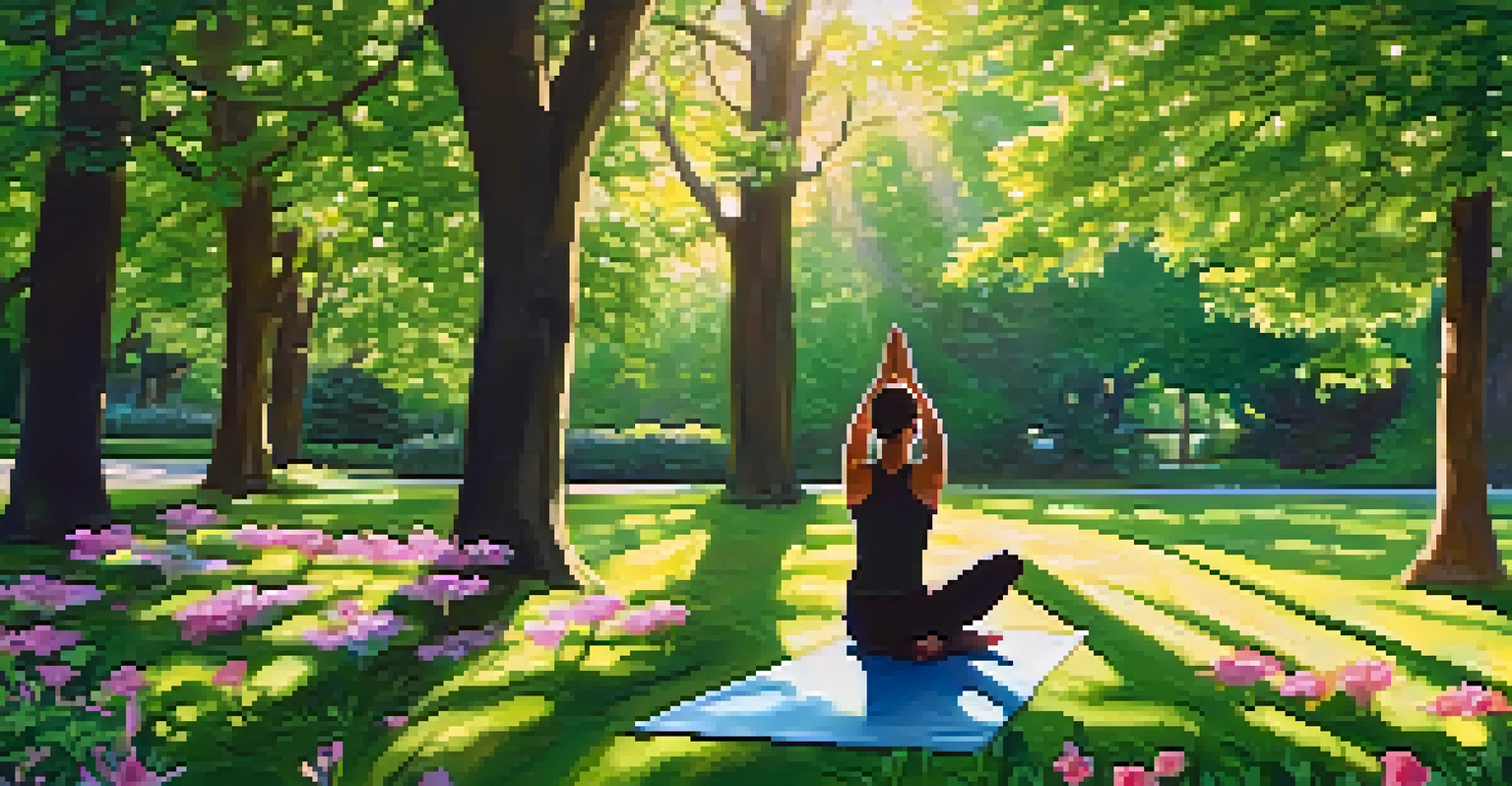 A person practicing yoga in a green park surrounded by nature, highlighting the importance of lifestyle changes.