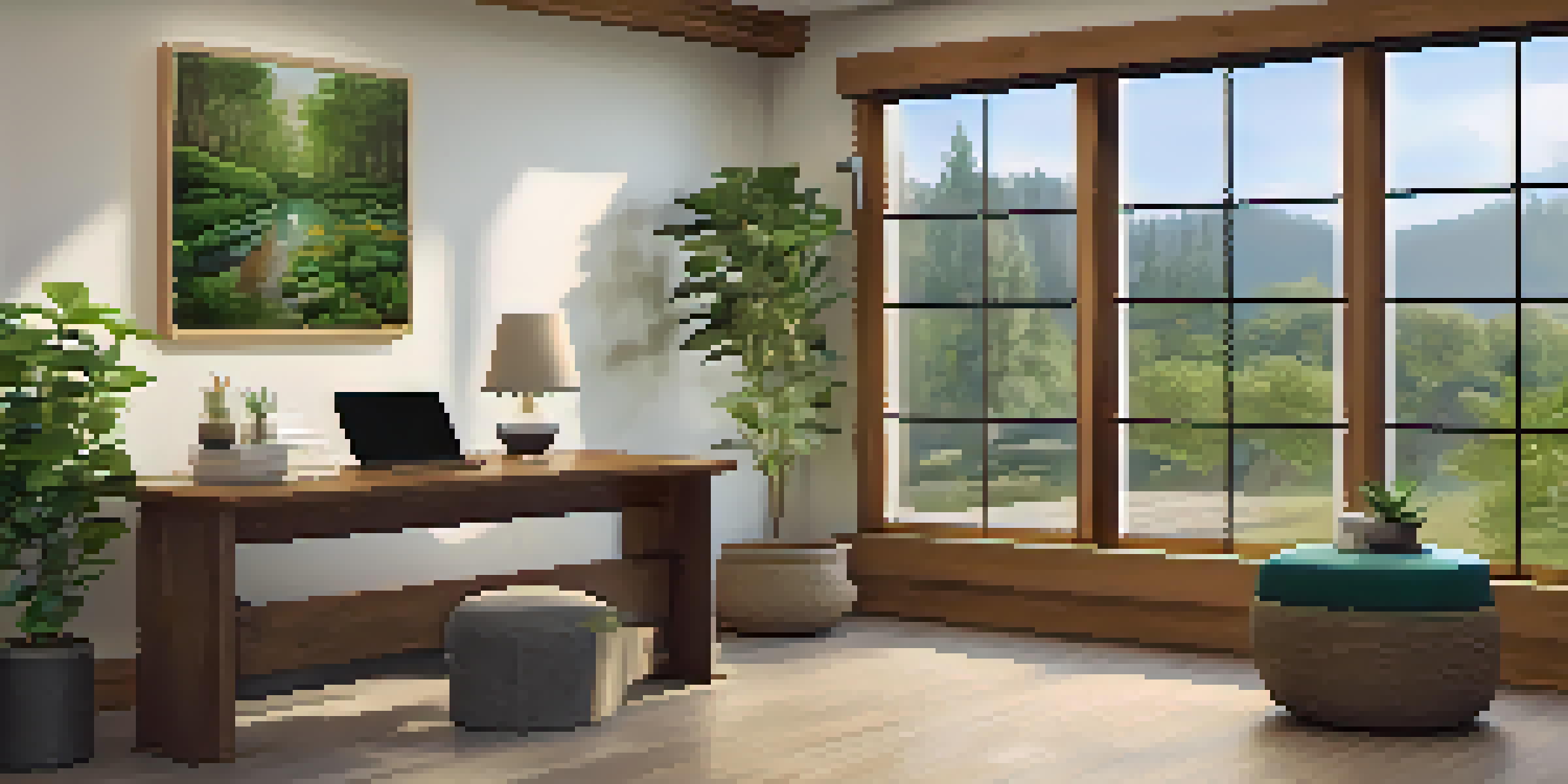 A bright and calming naturopathic consultation room with herbal remedies on a wooden desk, a soft armchair, and nature-themed artwork on the walls.