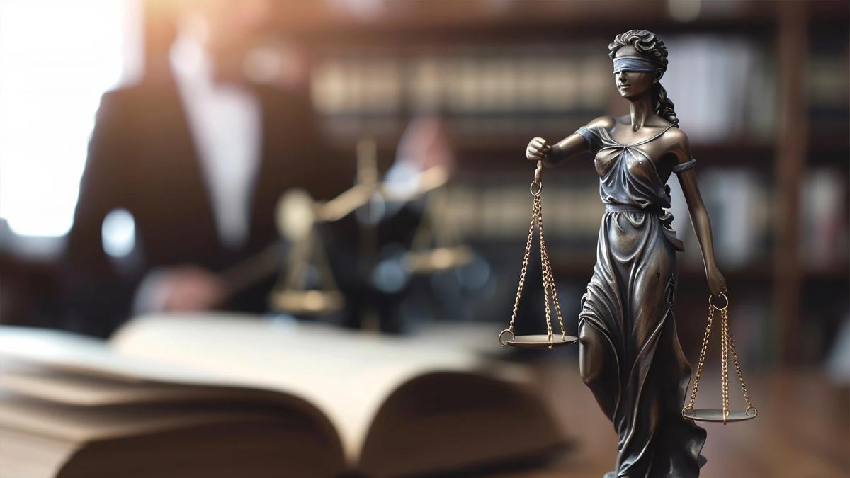 Professional law firm website homepage with practice areas and a consultation request button