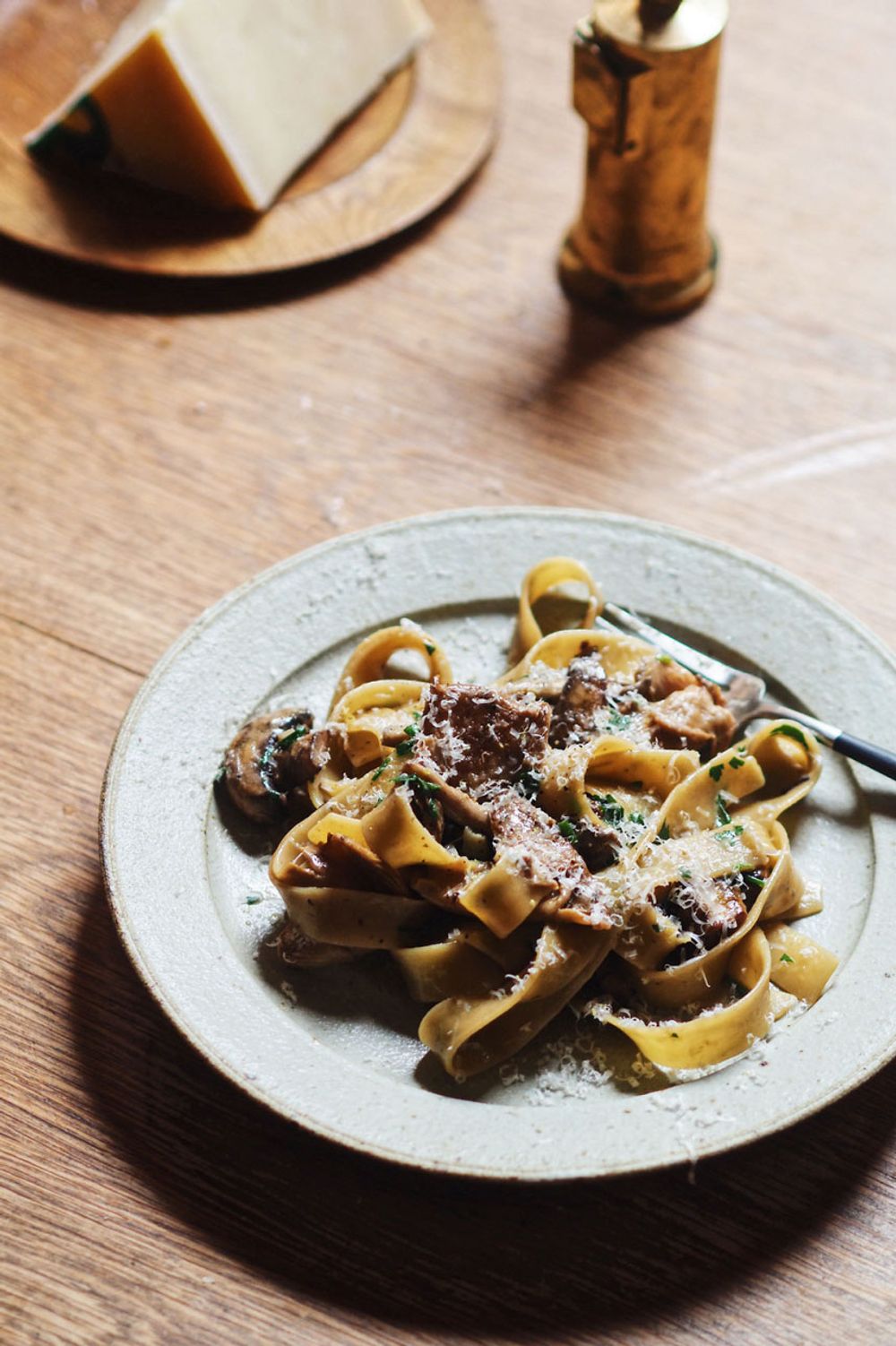 Pappardelle with Mushrooms + Crème Fraîche