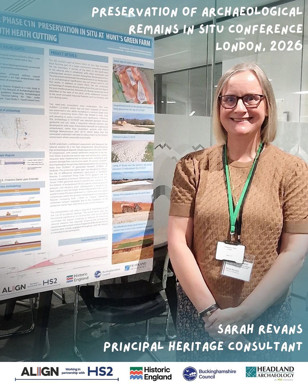 🏛️ One of our Principal Heritage Consultants, Sarah Revans, recently presented a poster at the Preservation of Archaeological Remains in Situ Conference (PARIS 6) in London. This event, hosted by Hi…