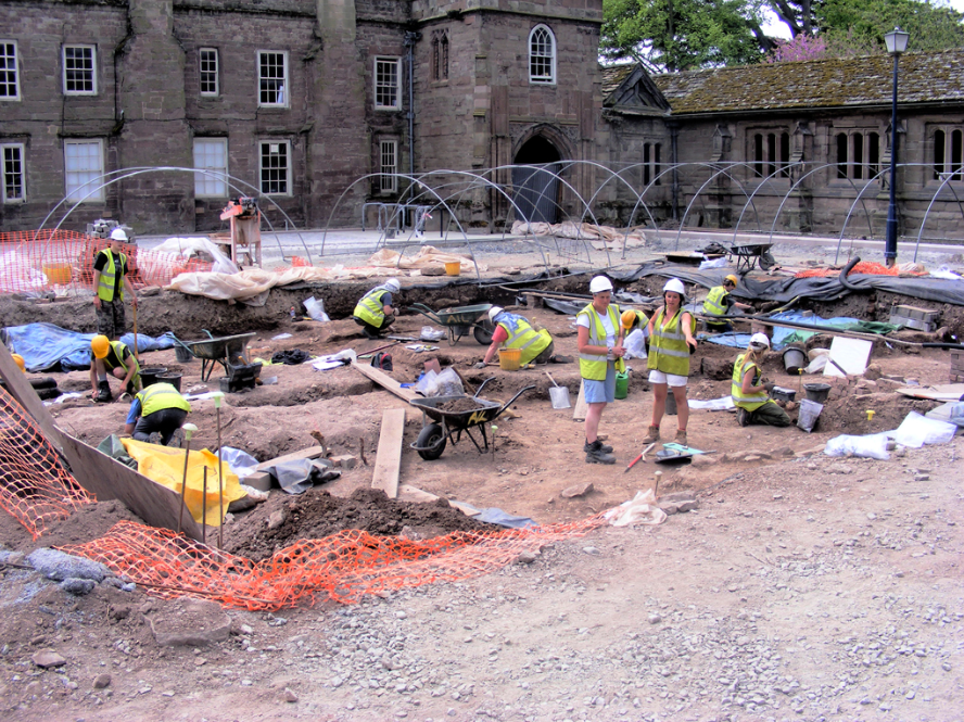 Excavation site at Hereford Cathedral