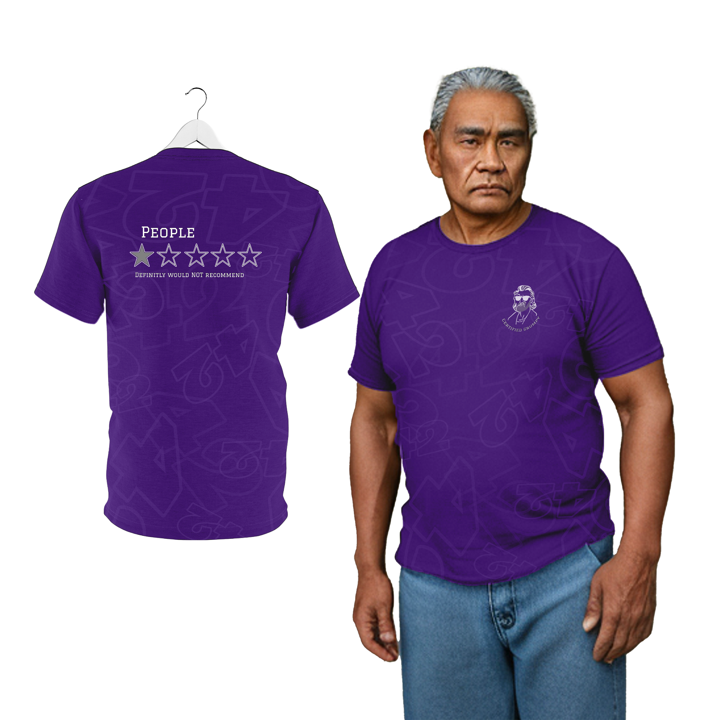 People 1 star AOP T - Purple