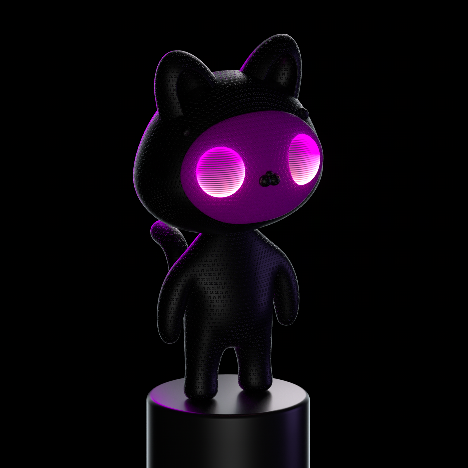 Image may contain: cartoon, purple and cat