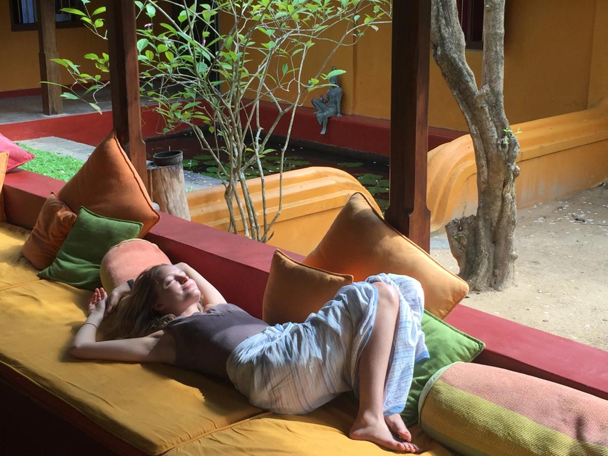 Post prandial nap in the Ambalama at Ulpotha