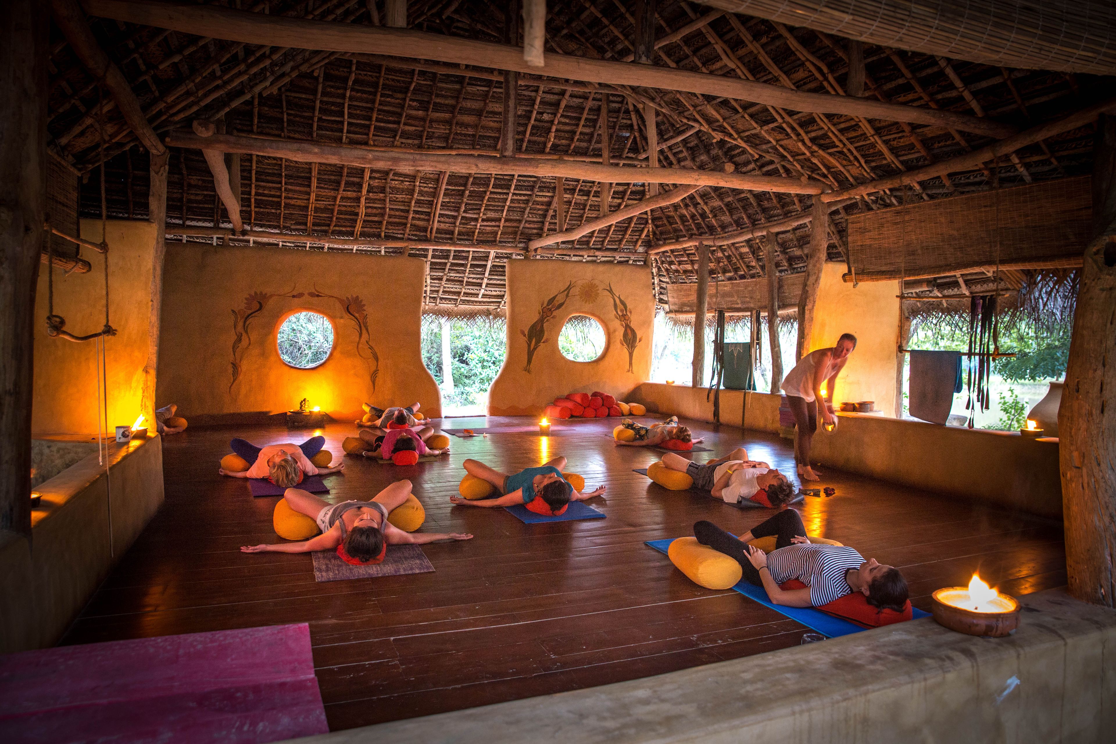 An evening yoga session