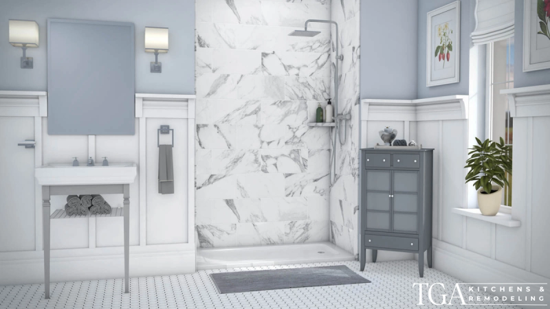 Clean tiled shower wall system