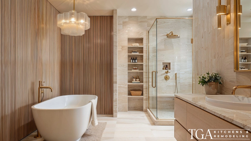 Shower designed around the existing space