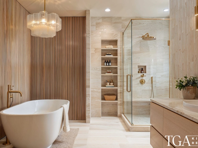 Shower designed around the existing space