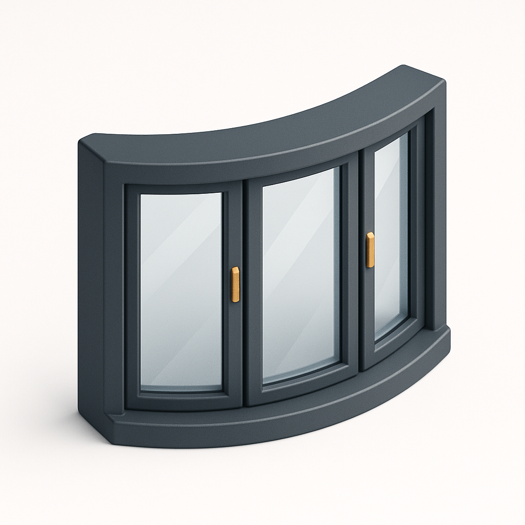 Bow Windows, 3D illustration