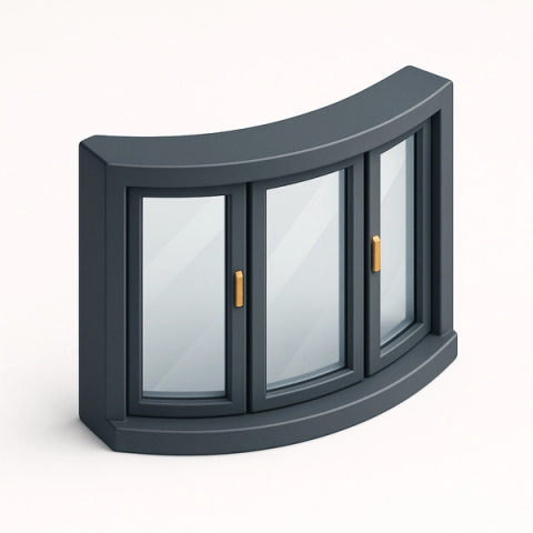 Bow Windows, 3D illustration