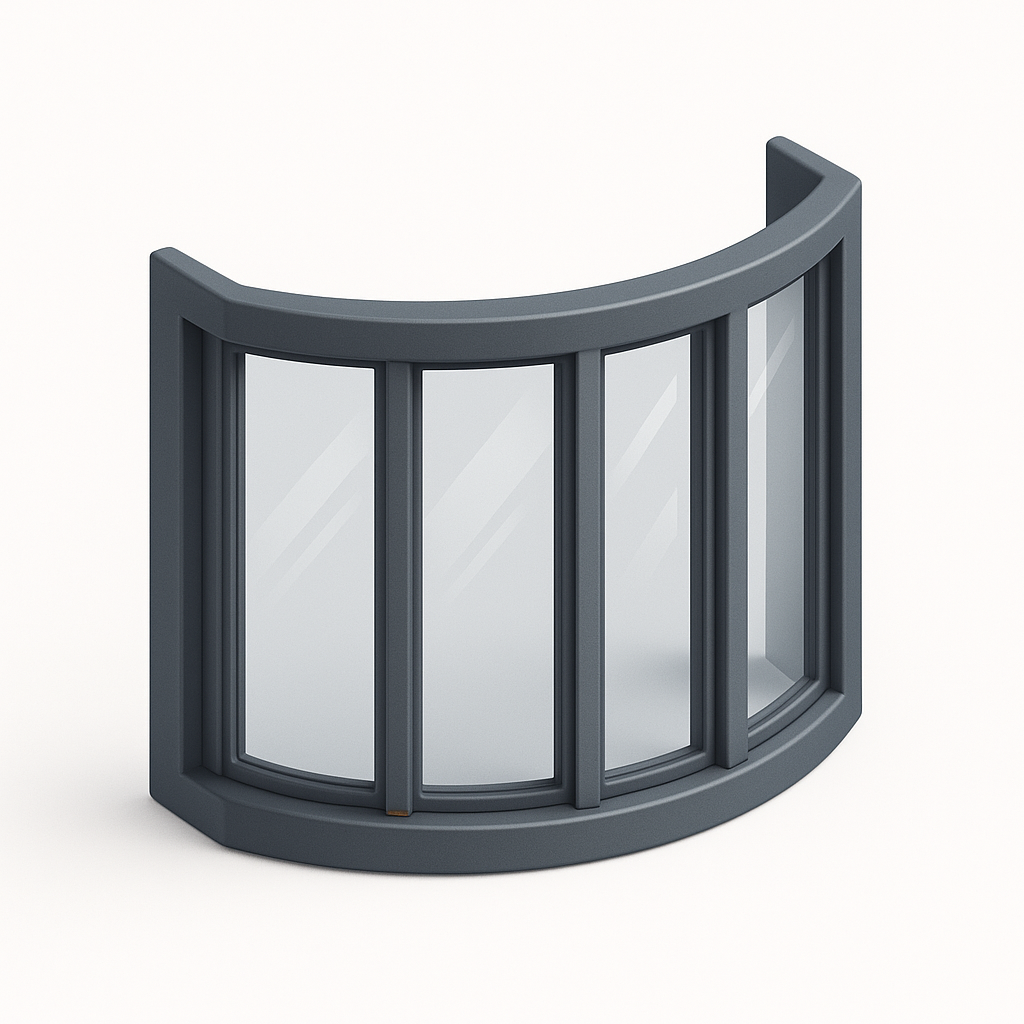 Bow Windows, 3D illustration