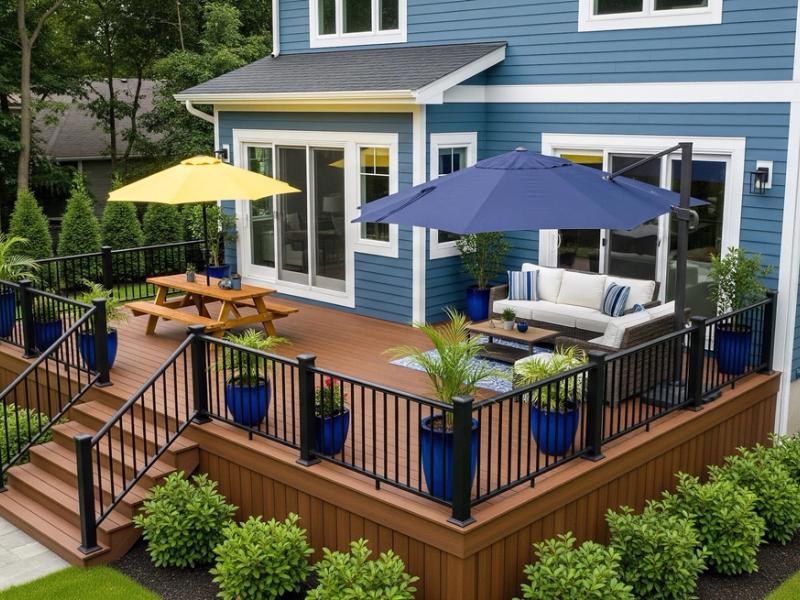 Code-compliant deck railing and structure