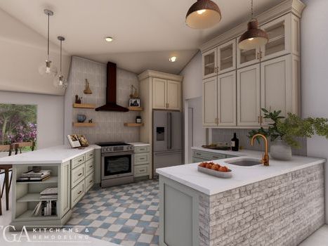 Blue Modern Farm House Kitchen