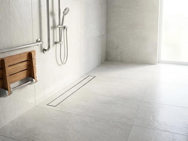 Low-threshold walk-in shower entry