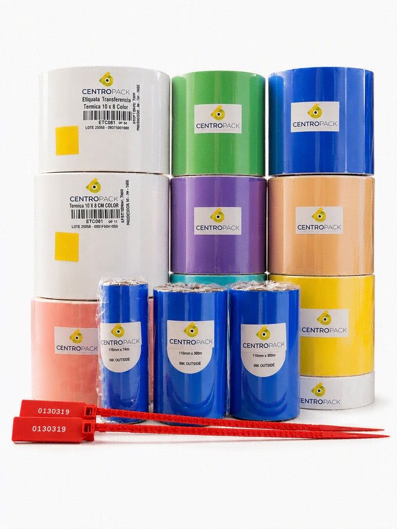 Rollos de etiquetas térmicas CentroPack, ribbons y precintos
