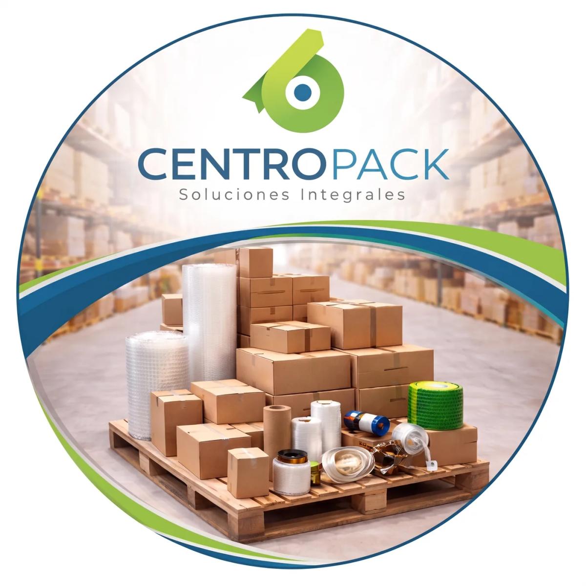 Insumos de empaque CentroPack sobre estiba