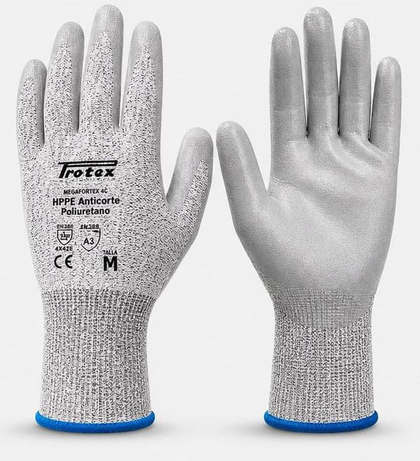 Guantes Protex HPPE anticorte con recubrimiento de poliuretano, talla M
