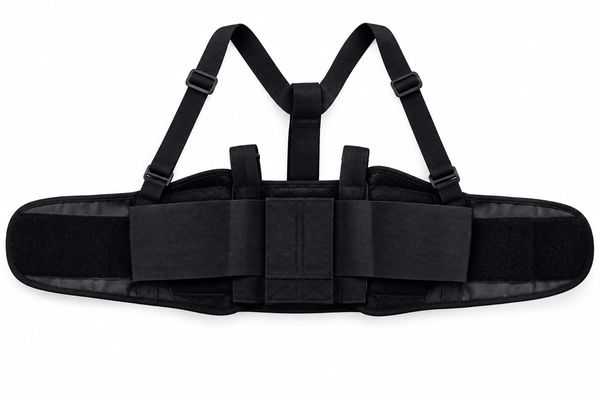 Faja lumbar negra con tirantes ajustables