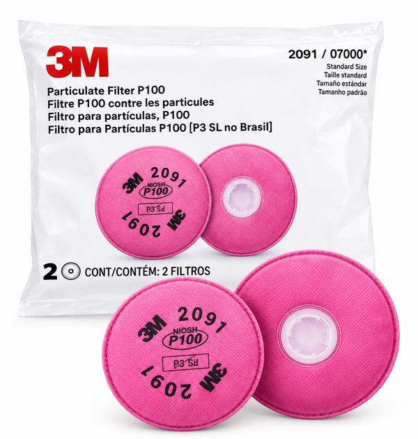 Filtro 3M 2091 P100 para partículas, empaque x 2 filtros