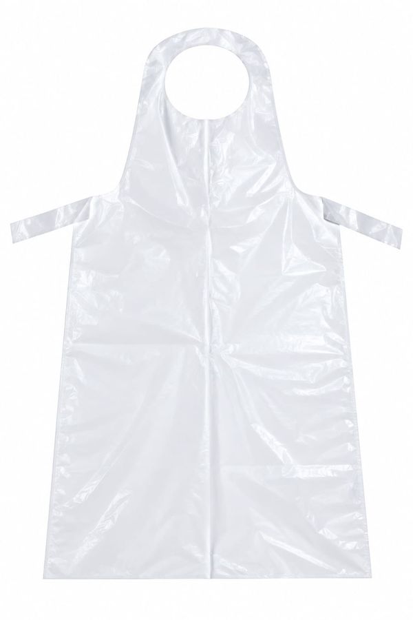 Delantal desechable en polietileno blanco