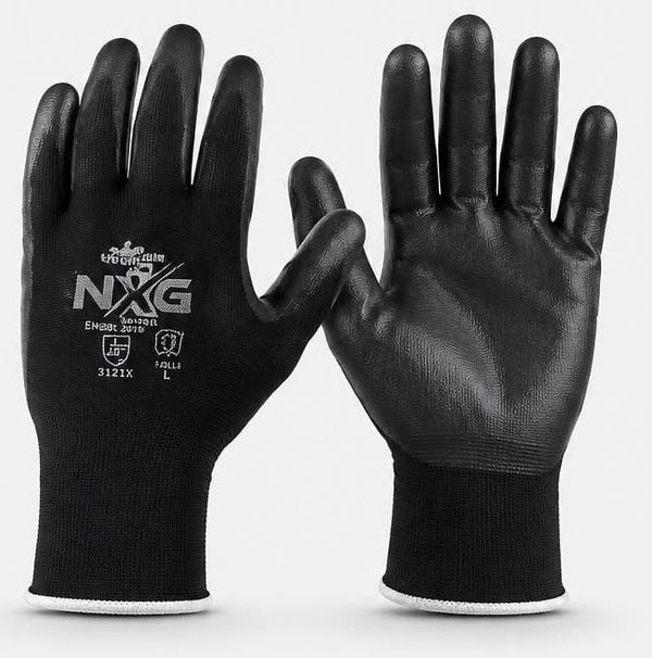 Guantes NXG Shogun negros con recubrimiento de poliuretano