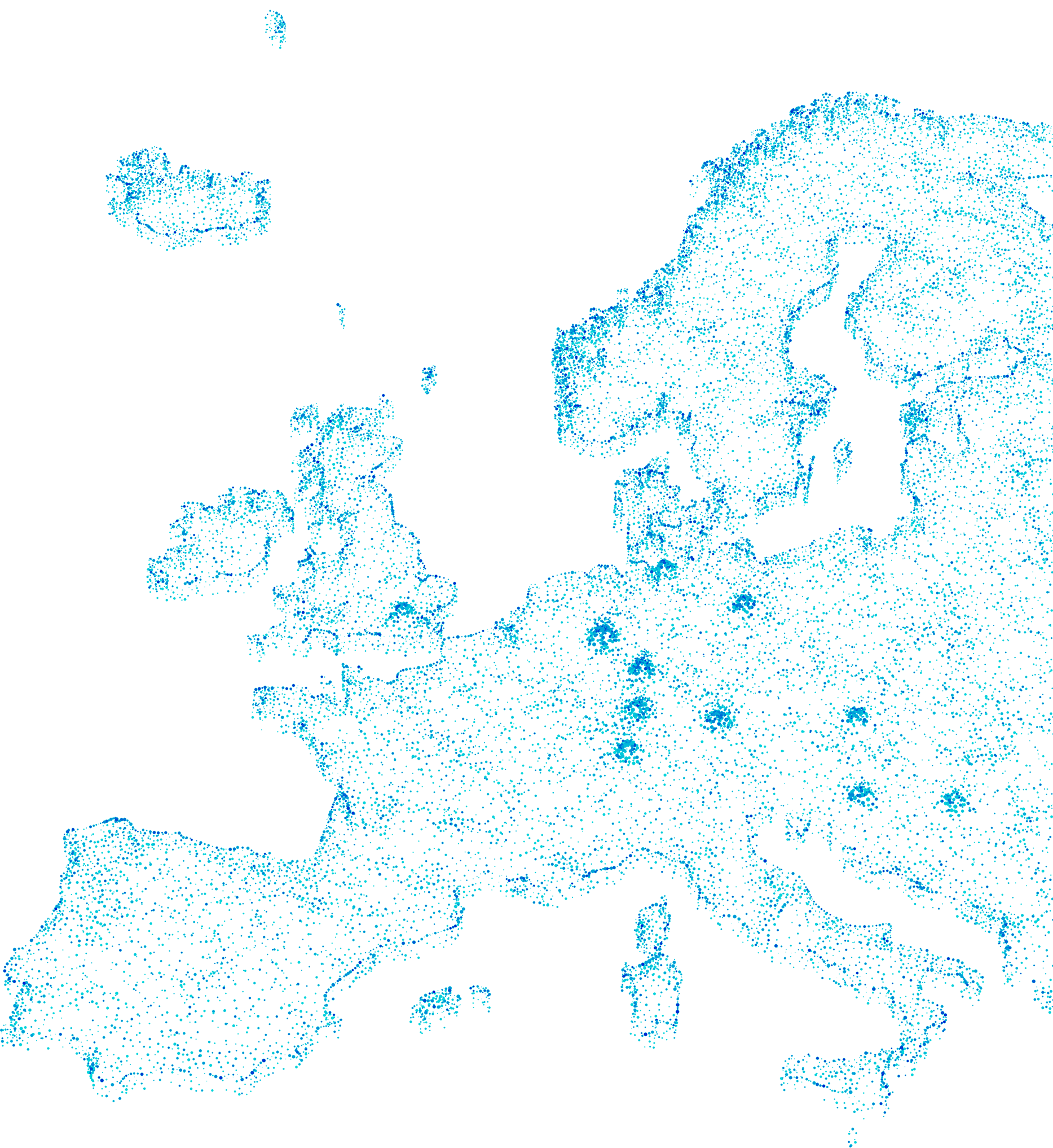 Landkarte aller Standorte der Salesfive Group.