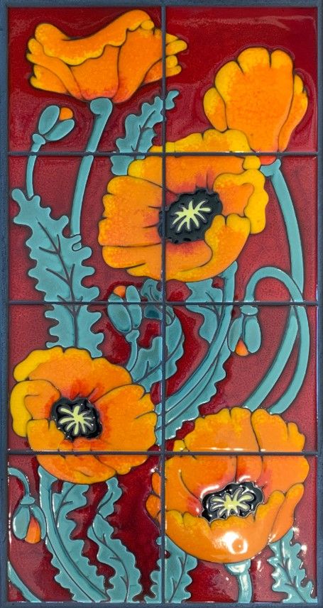 Right Poppies on Red