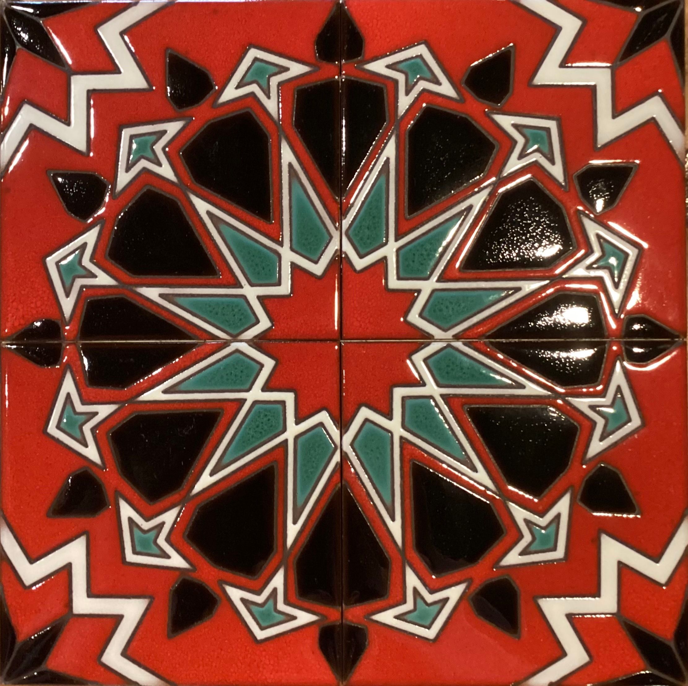 Red Alhambra 4pc pattern