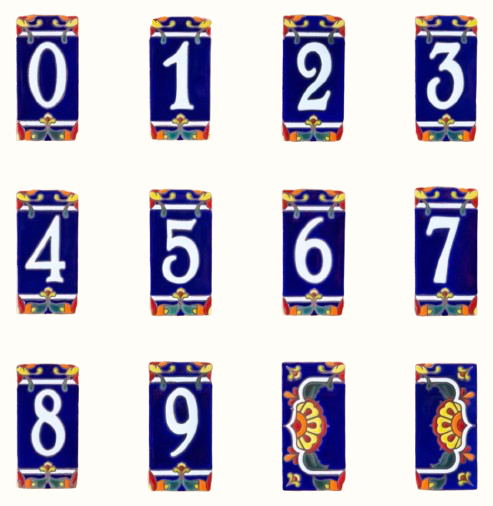 Numbers with Blue Background