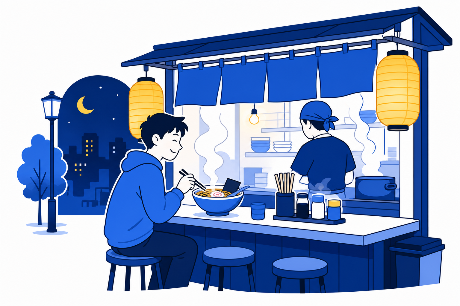 A late-night ramen stall for the perfect shime