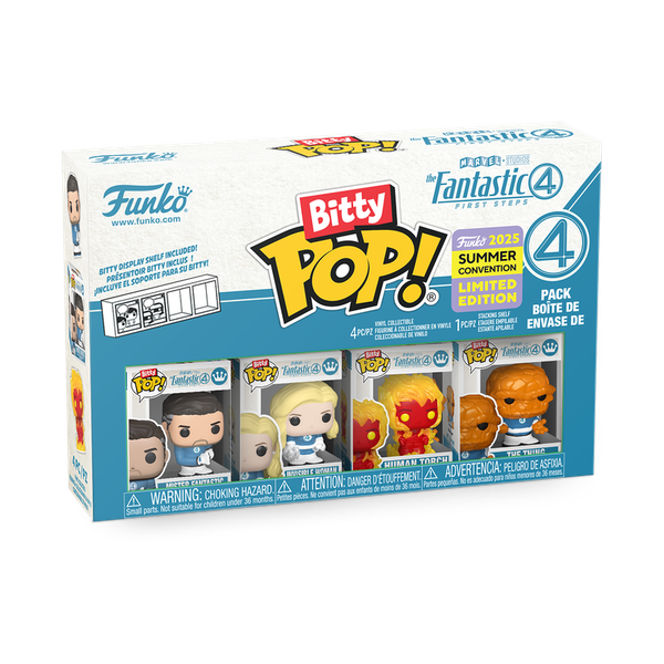 Bitty Pop 4 Pack Fantastic Four 2025 Summer Conv - imagen 1
