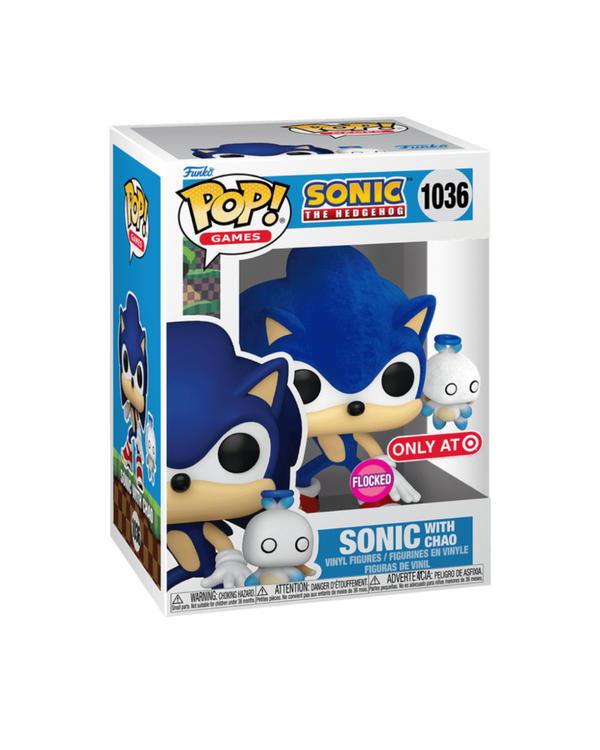 SONIC THE HEDGEHOG Sonic with Hero Chao flocked Target #1036 - imagen 1