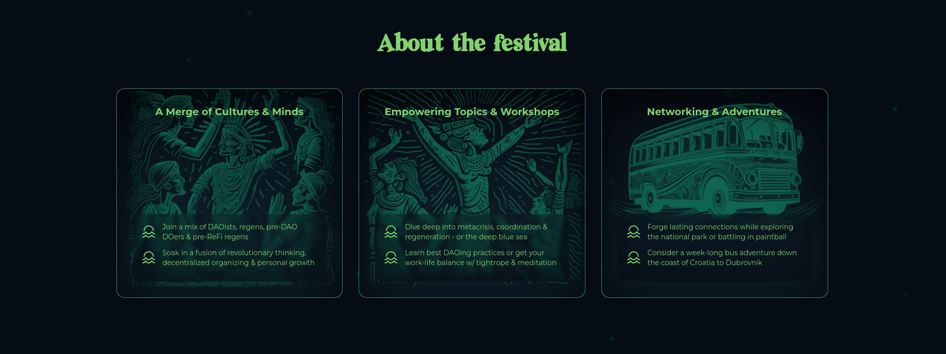 About section of the homepage