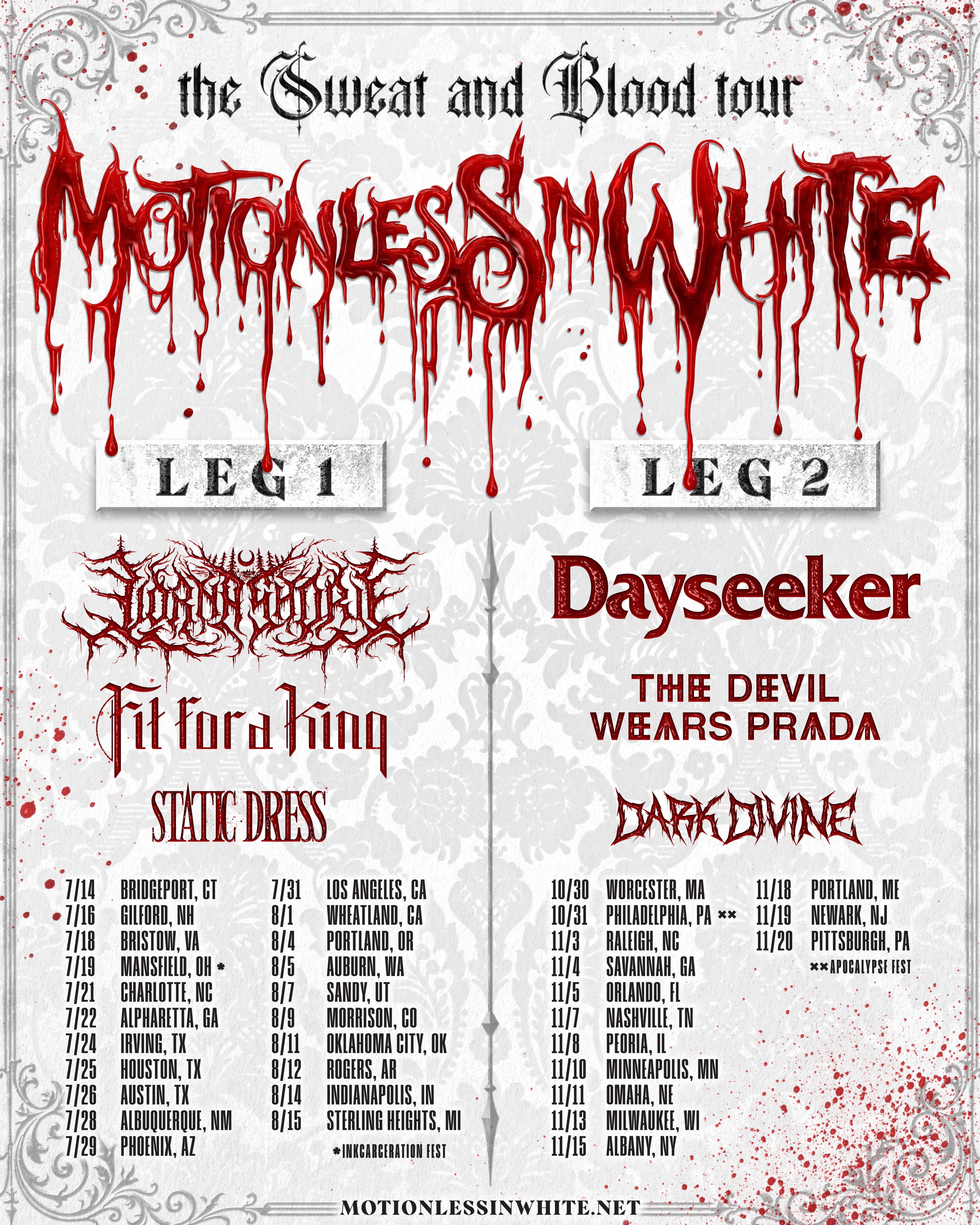 Motionless in White - The Sweat and Blood Tour poster