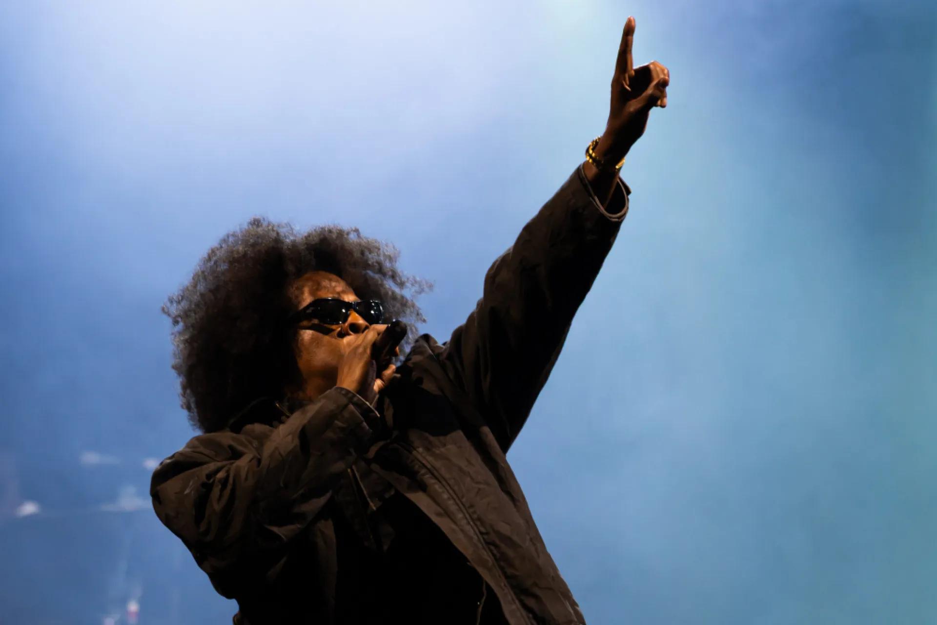 Jay-Z performing at the Roots Picnic in Philadelphia
