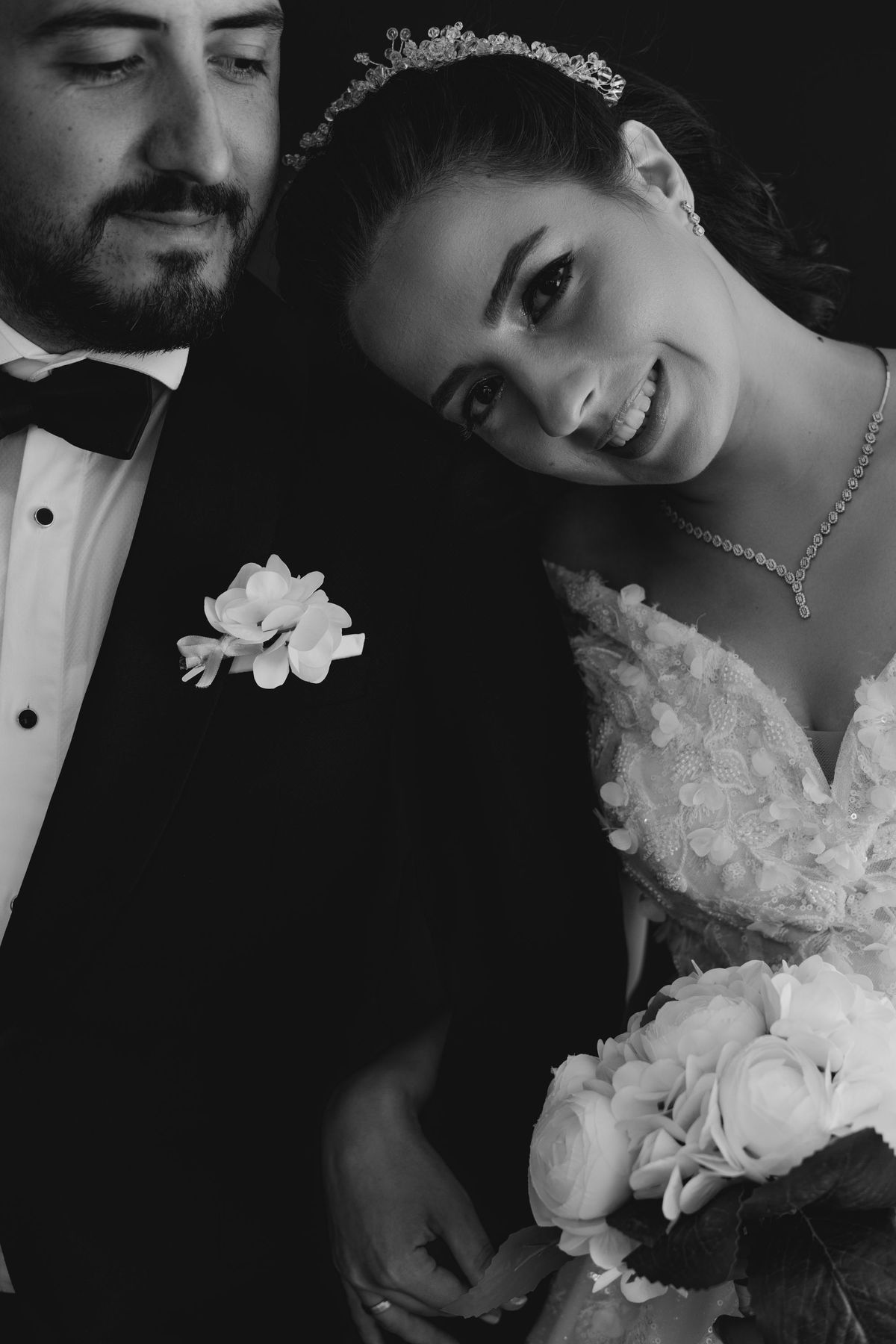 A bride and groom portrait
