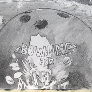 Bowling for bullshit, detail from contemporary art