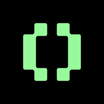 a green icon on a black background that looks like a cross .