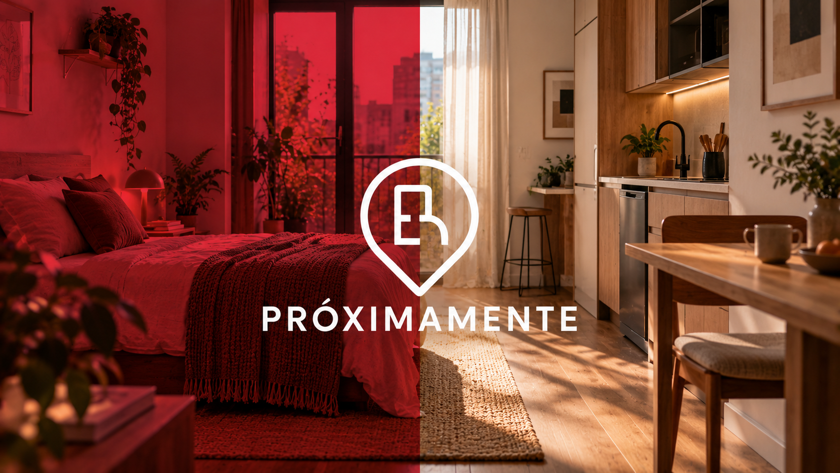 Salón contemporáneo con sofá y cocina integrada
