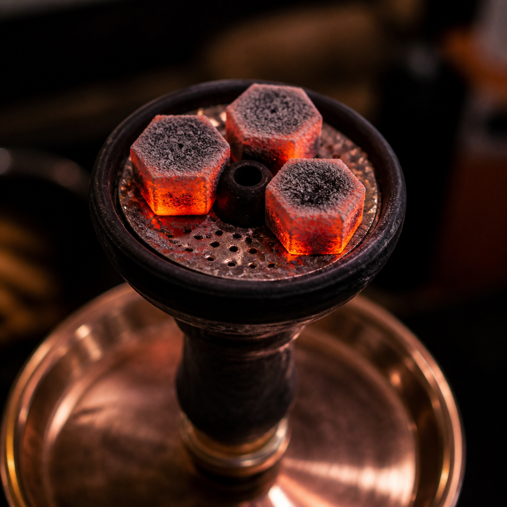 How Briquette Shape Affects Airflow and Combustion Temperature in Shisha Bowls