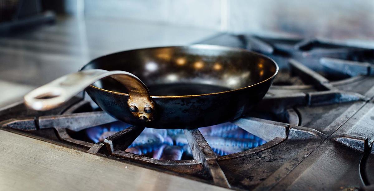 3-Piece Blue Carbon Steel Cookware Set, 12 Frying Pan, Wok and Roasting Pan