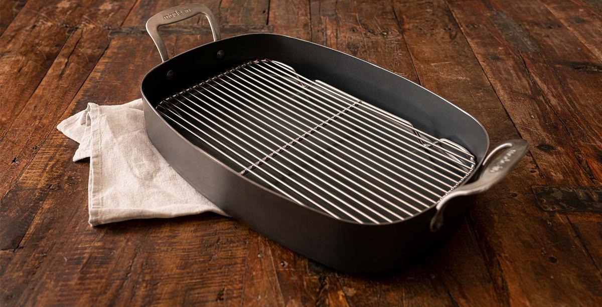 Chef Way Cast Aluminum Large Open Roaster Pan 12 x 17
