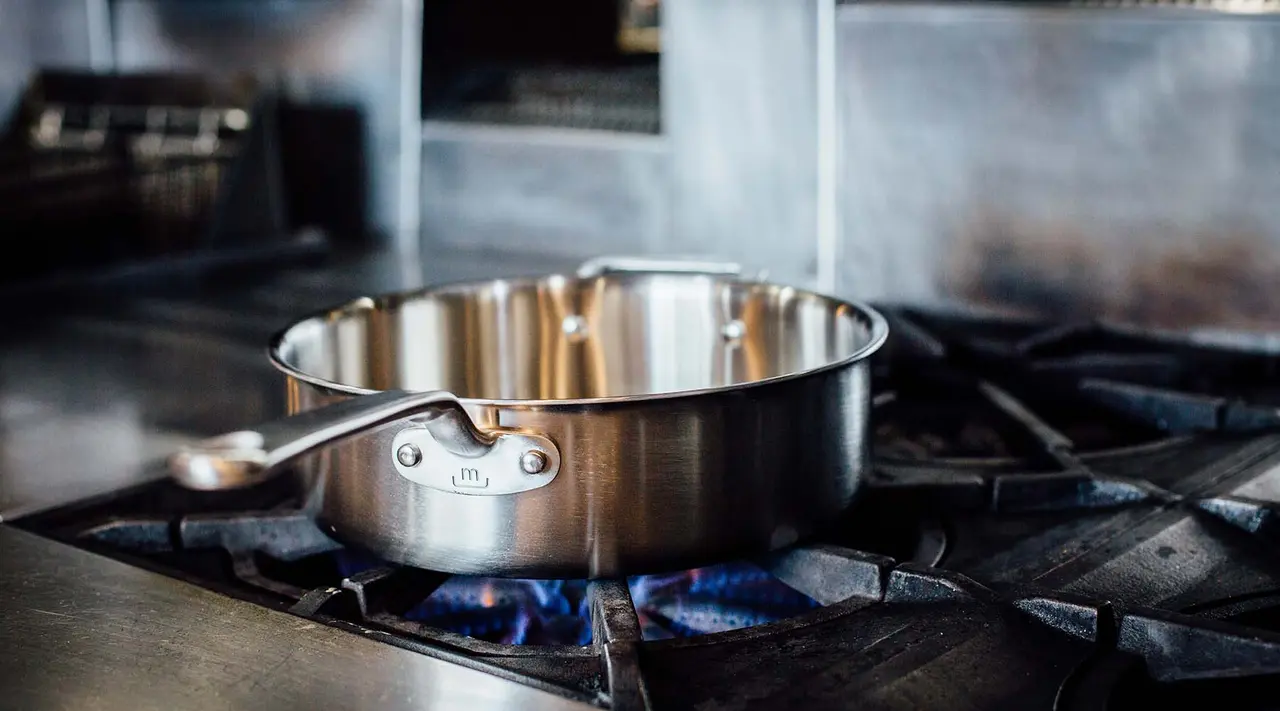 Chef’s Classic Stainless Steel Sauté Pan with Lid, 5.5 Quart