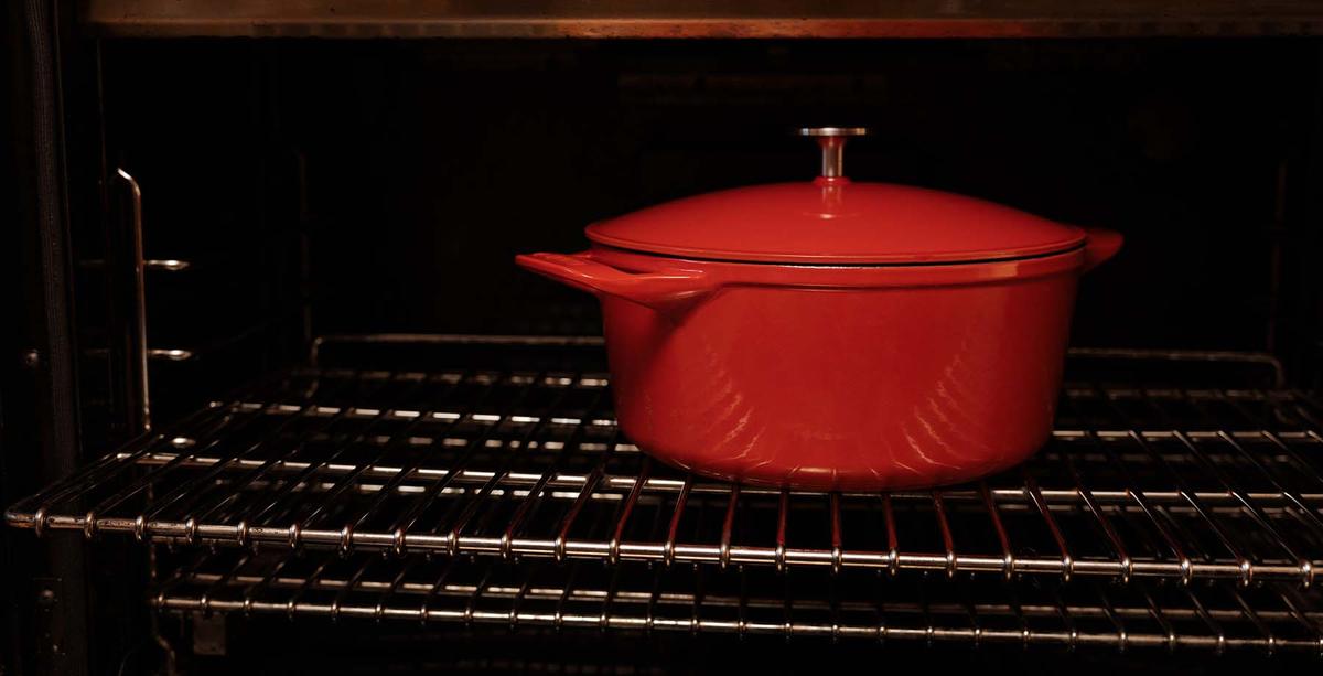 AILIBOO Dutch Oven Red,Enameled Cast Iron Dutch Oven with Lid, 4 Quart Round Nonstick Enamel Cookware Crock Pot,Dutch Oven with Dual Han