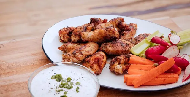 Grilled Chicken Wings with Texas BBQ Rub and Scallion-Ranch Dressing
